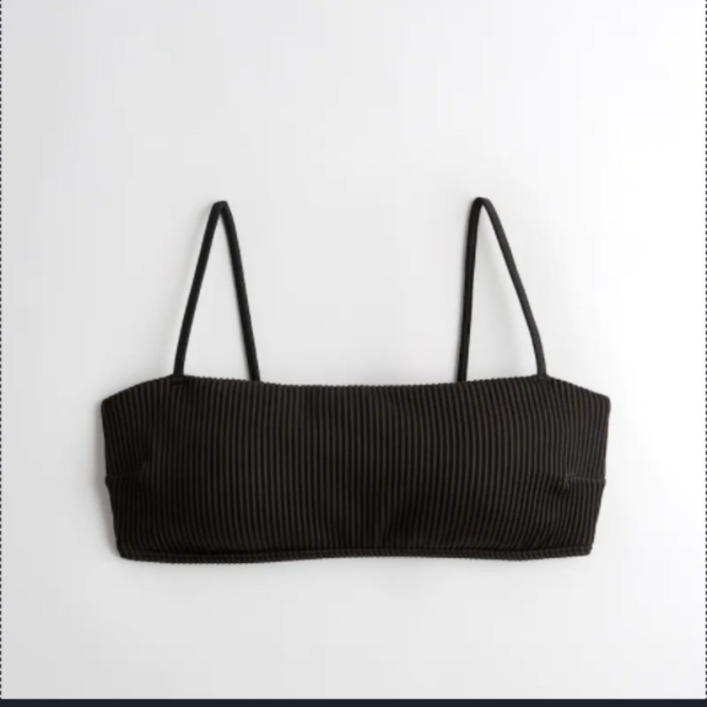 Ribbed Black Bikini Top